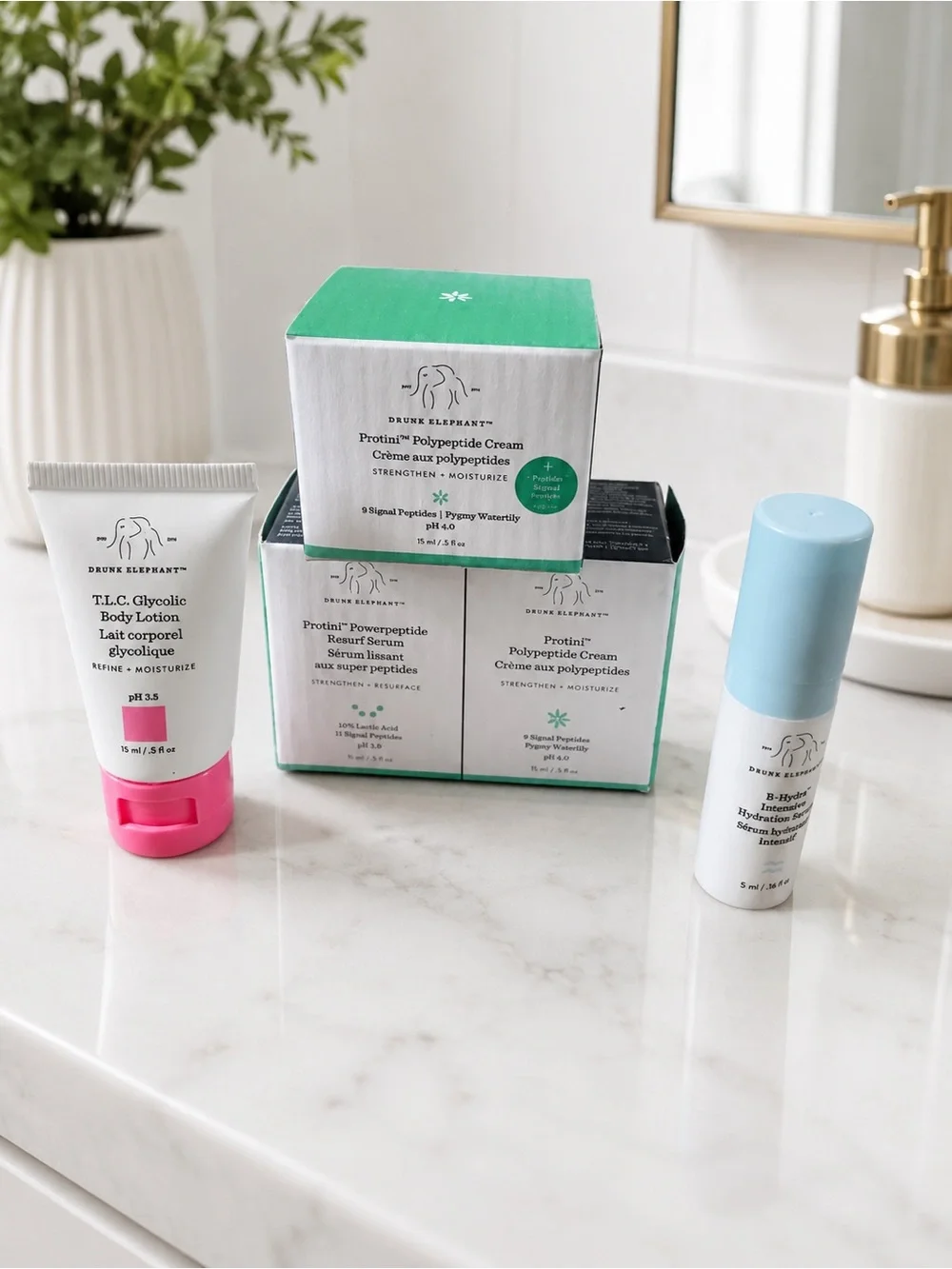 Drunk Elephant Skincare Bundle - 5 mini travel pieces included - Brand New!